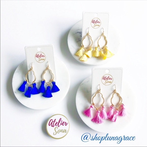 Tassel Hoop Earrings - Picture 2 of 4